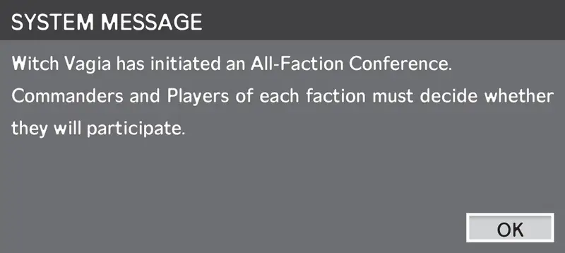 System-Message All Faction Conference